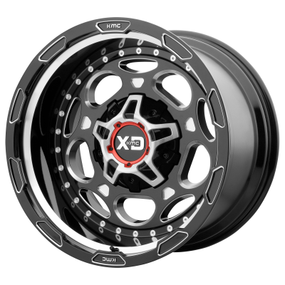 XD SERIES WHEELS - 20 x 12 XD  DEMODOG GLOSS BLACK MILLED - 6X135/5.5 - 4.77" BS - Image 1