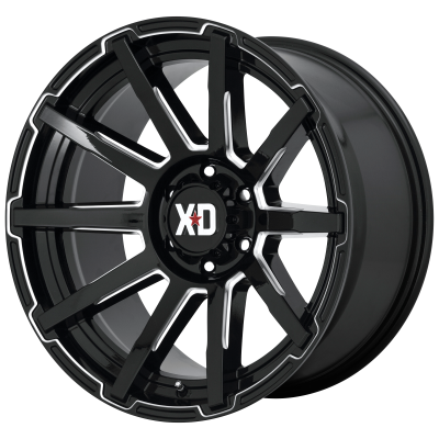 XD SERIES WHEELS - 20 x 10 XD  OUTBREAK GLOSS BLACK MILLED - 6X5.5 - 4.79" BS - Image 3