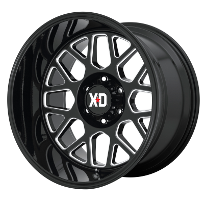 XD SERIES WHEELS - 22 x 10 XD  GRENADE 2 GLOSS BLACK MILLED - 6X135 - 4.79" BS - Image 2
