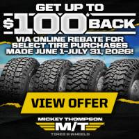 Mickey Thompson Summer 2026 up to $100 Savings