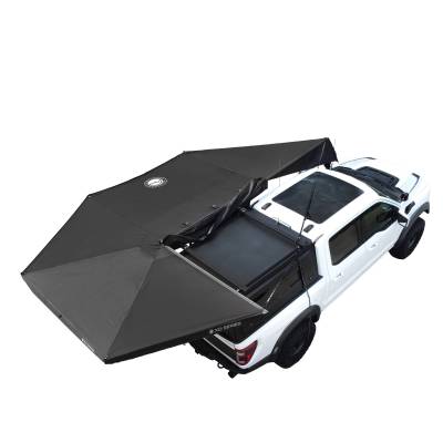 Overland Vehicle Systems - XD Nomadic 270 - Awning W/Lights and Black Out , Driver Side, Black Body, Black Trim and Black Travel Cover Overland Vehicle Systems - Image 1